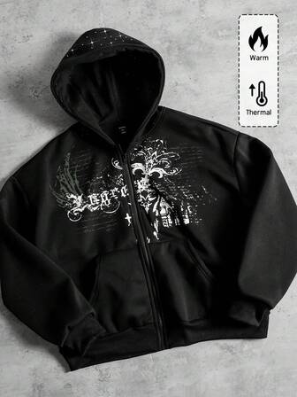 Felpa da uomo con stampa glitterata e a paillettes, stile retrò da strada