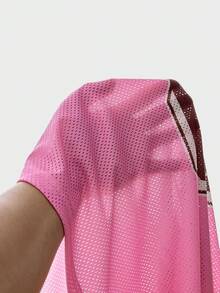 Men's AXEPEAK Casual Fashionable Numeric Print T-Shirt Oversize Vintage T Shirt Pink Jersey Pink Streetwear Pink Graphic Shirt Mesh Jersey - Pink - View 5