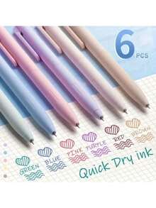 Bộ 6 bút bi mực gel nhiều màu sắc X Jess, bút mực khô nhanh, bút bi đen đầu nhọn 0.5mm, bút viết trơn tru, thích hợp cho văn phòng và trường học, đồ dùng học tập. - Nhiều màu - Xem 6