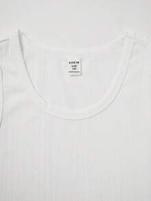 SHEIN 5pcs/Pack Tween Boy Comfortable Casual Sleeveless Undershirt Ribbed High-Elastic Fabric