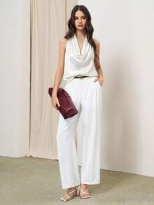 BizChic Women's Autumn Spaghetti Strap Backless Camisole, Urban Commute Business Casual - Apricot - View 6