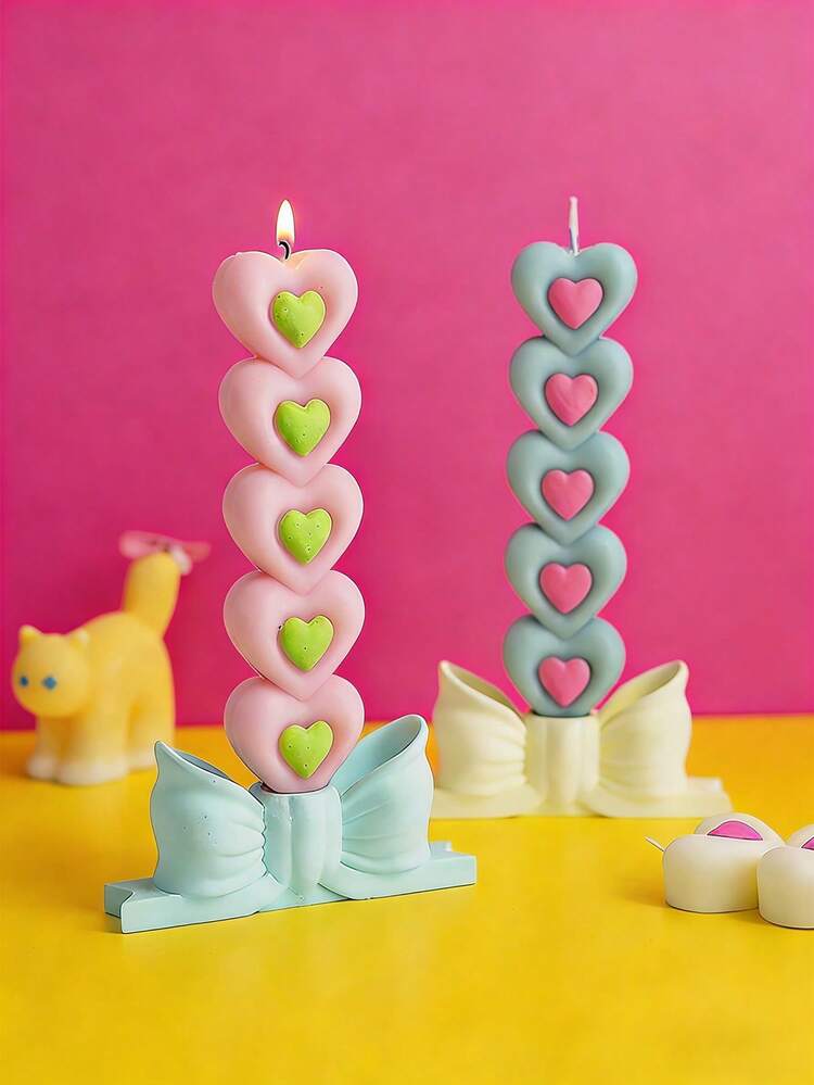 Joivida 1 Pc Love-Scented Candle, Long-Stemmed Heart-Shaped Handmade Candle, Decorative Companion Gift, Home Decoration, Valentine's Day Gift, Birthday Gift, Christmas Decoration, Valentine's Day Decoration - Multicolor - View 6