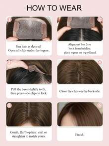 4.5x3 真人发丝单色蕾丝发片，女士适用，深棕色假发，适合稀疏脱发，增加发量并遮盖白发 - S2 - 查看 7