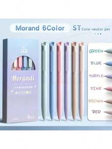 Bộ 6 bút bi mực gel nhiều màu sắc X Jess, bút mực khô nhanh, bút bi đen đầu nhọn 0.5mm, bút viết trơn tru, thích hợp cho văn phòng và trường học, đồ dùng học tập. - Nhiều màu - Xem 4