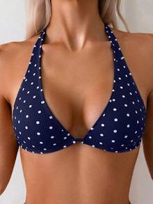 Swim Basics Women's Polka Dot Print Casual Vacation Bikini Top - Multicolor - View 4