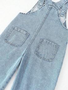 Young Girls' Fashion Applique Suspender Pants (No Top) - Light Wash - View 4