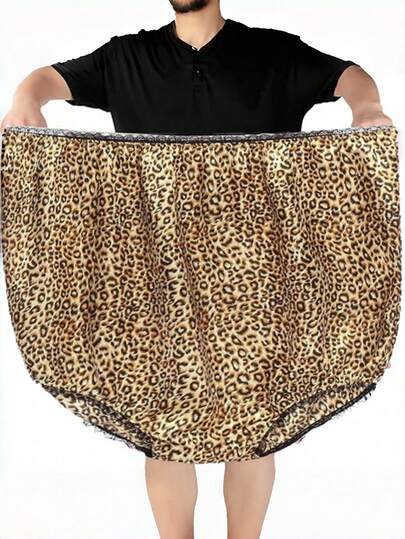 超大码男女通用纯棉内裤，奶奶风趣味印花，独特礼物，圣诞节、情人节、加大码喜剧派对必备