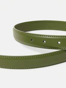 MOTF PREMIUM 1PC WOMEN'S METALLIC/METAL LOOK BLACK FASHION BELT, SUITABLE FOR WORK AND PARTY - Dark Green - View 4