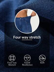 Flexra Women's Casual Washed High Waist Flare Leg Cargo Jeans - Medium Wash - View 8