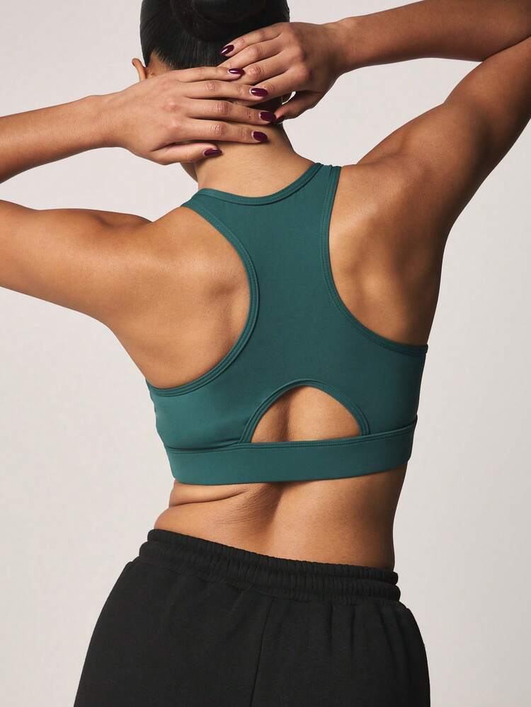 MISSGUIDED Athletic Racerback Crop Top With Keyhole Cut Out Detail For Active Training