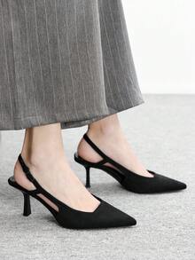 CUCCOO BIZCHIC 女士时尚优雅尖头高跟鞋，通勤百搭 - 黑色 - 查看 1