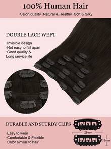 7PCS Straight Clip In Hair Extensions 100% Real Human Hair 14-24 Inch 115G Double Weft Invisible Clip Hair Extensions Remy Natural Human Hair For Women Girls Daily Use - S2 - View 4