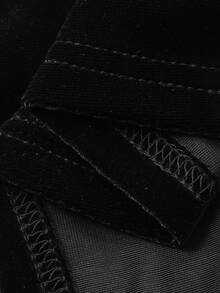 DAZY Women's Solid Color V-Neck Ruched Fitted Long Sleeve Dress - Black - View 8