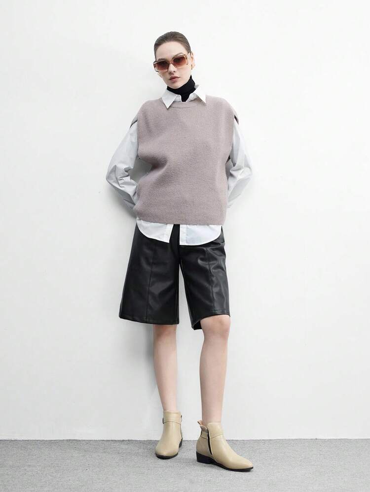 CUCCOO BIZCHIC Women's New Round Toe Anti-Slip Thick Heel Retro Style Ankle Boots, Commuting Versatile Boots, Beige Ankle Boots, Low Heel Valentine's Day