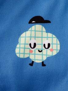 4件套男婴可爱卡通怪兽印花休闲贴身连体衣短袖裤子睡衣套装 - 彩色 - 查看 7