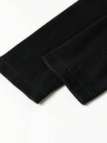 BATMAN X SHEIN 女士休闲日常通勤时尚街头蝙蝠标志图案撞色长袖T恤，春秋季 - 灰色 - 查看 6