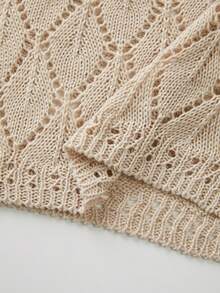 Franclia New Sexy Hollow Camisole Design Bohemian Style 2 Pieces Knit Sweater Set, Suitable For Beach Holiday, Summer - Khaki - View 12