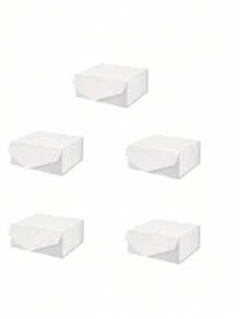 1pc White Gift Packaging With Magnetic Sealing Black Large Gift Box, Sturdy Paper Packaging With Lid, Suitable For Wedding Gifts, Christmas, Halloween, Birthdays And Other Occasions - White - View 6