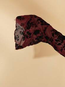 SHEIN BAE Áo cardigan dài tay chuông màu đen xuyên thấu, thanh lịch và gợi cảm dành cho nữ cỡ lớn, phù hợp mặc hàng ngày, đi chơi, hẹn hò, uống trà chiều, đi nghỉ mát, mùa xuân/hè, lễ tốt nghiệp, trang phục mùa hè cho nữ. - Màu Đỏ Sâu - Xem 7