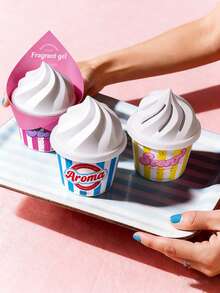 Joivida 1 件装冰淇淋造型固体香薰，10 种款式和香型，适用于客厅、卧室、汽车和餐厅。情人节、开学季和新年送礼佳品。车载香薰机 - 冰淇凌香薰 - 查看 15