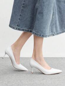 CUCCOO BIZCHIC Women's Pointed Toe Stiletto High Heel Burgundy Pumps, Minimalist Comfortable Commute Daily Versatile Office Lady High Heels, Elegant Fashion Sexy Heels Suitable For Work, Party, Banquet For Christmas Spring Shoes - Classic Stone White - View 7