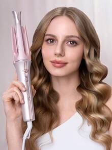 SHEGLAM HAIR Cupid's Charm One-Touch Instant Curler,Pink Automatic Curling Iron 19mm EU Plug,10min Quick Waves,60s Fast Preheat,3 Adjustable Temps,Heart-Shaped Switch,8s Smart Timer,Quick Auto Curl Magic Enhance Shine & Protection Suitable For Medium To Long Hair