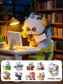TOYCITY Blind Box (Non-Plush Filling),Urban Super Worker Panda Blind Box - 8 Regular + 1 Dual-Scene (Office/Beach) Mystery Figurine Collection,Suitable As Holiday Gift For Friends - Tide play blind box - View 13
