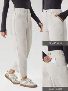 OutZeal 白色女士户外休闲裤，日常休闲款，侧边口袋 - 白色 - 查看 4