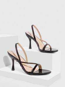 CUCCOO SZL Giày sandal cao gót thanh lịch dành cho nữ, thời trang và tinh tế, thích hợp cho các buổi tiệc. - màu đen - Xem 2