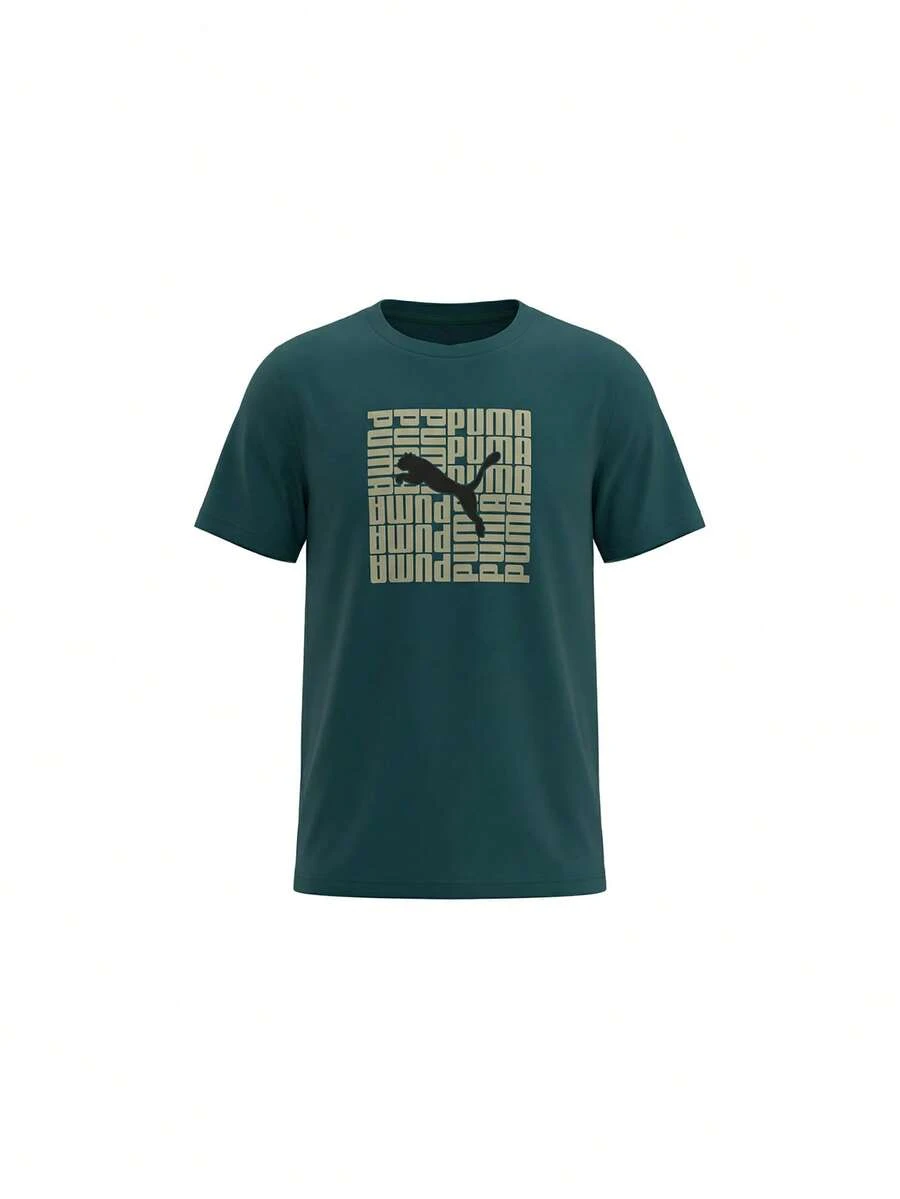 Puma Graphic Box Kids T-Shirt Green - Vert - Voir 1