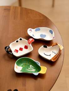 Joivida 1个卡通动物首饰托盘，可爱小巧精致。可用作道具、首饰收纳、装饰品，适合生日装饰、厨房摆设。也适合作为情人节、新年礼物。 - 彩色 - 查看 6