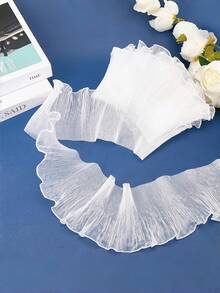 1 chiếc phụ kiện trang trí đa năng, đồ dùng may vá thủ công, vải organza đổi màu óng ánh lấp lánh kiểu nàng tiên cá, với những đường xếp ly thanh lịch, viền ren lớn. Tuyệt vời cho các lễ cưới, tiệc tùng, lễ hội, trang phục sân khấu, thời trang mùa xuân hè, các dự án DIY, sáng tạo thủ công, trang trí quần áo, trang trí nhà cửa. Sản phẩm phổ biến. - trắng - Xem 12