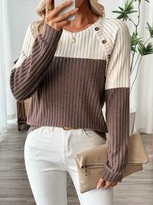 EMERY ROSE Áo nữ dài tay, áo len mỏng nhẹ mùa thu, áo kiểu dài tay đơn giản cho nữ. - Nhiều màu - Xem 4