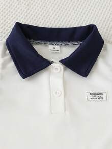 SHEIN Sparklyn 2pcs/Set Girls Toddler Heart Print Collared Sleeveless Top And Pleated Skirt With Ribbon Trim, School Style, Suitable For Summer Back To School Season - Black and White - View 3