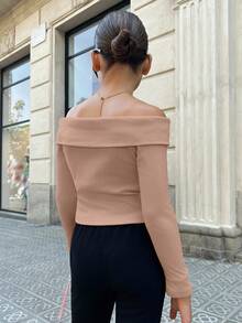 SHEIN Tween Girls Knit Sweater, Casual Daily Fashion Versatile Wear For Back To School Season, Autumn - Khaki - View 2