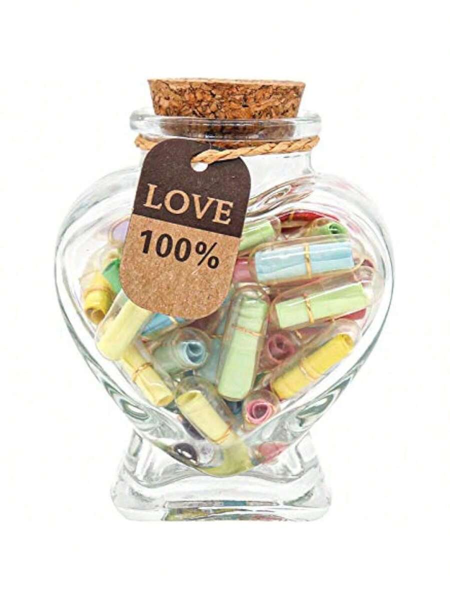 1PC,Message In A Bottle Cute Things Gifts For Boyfriend/Girlfriend,Capsule Pills Love Message Note In A Glass Bottle,Cute Love Pills Smiling Face Love Friendship Letter With Wishing Bottle,Valentines Day Love Capsule Letters Romantic Paper Love Message - Message In a Bottle - View 1