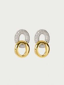 Glisma Women's Earrings,Premium/Old Money/Classy,18K Gold-Plated,Sexy/Vintage,For Mom/Women/Girl/Mother,Summer/Beach/Prom/Party,Layered/Gemstone/Beaded/Crystals - Yellow Gold - View 1