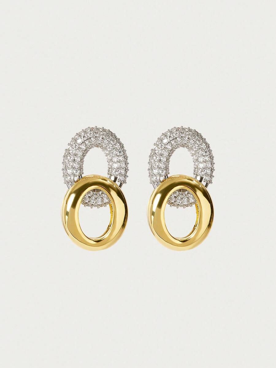 Glisma Women's Earrings,Premium/Old Money/Classy,18K Gold-Plated,Sexy/Vintage,For Mom/Women/Girl/Mother,Summer/Beach/Prom/Party,Layered/Gemstone/Beaded/Crystals - Yellow Gold - View 1
