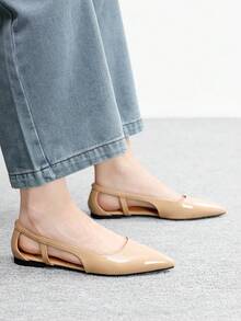 CUCCOO BIZCHIC Women's Casual Versatile Commuting Minimalist Pointed Toe Flats Spring Shoes - Apricot - View 4