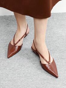 CUCCOO BIZCHIC Women's Elegant Pointed Toe Wedge Pumps For Commuting Spring Shoes - Brown - View 5