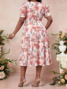 Fleurora 大码优雅派对印花连衣裙 - 彩色 - 查看 3