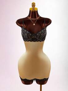 Amplova Women's Lace Cup See-Through Digit Waist Mini Dress - Multicolor - View 3