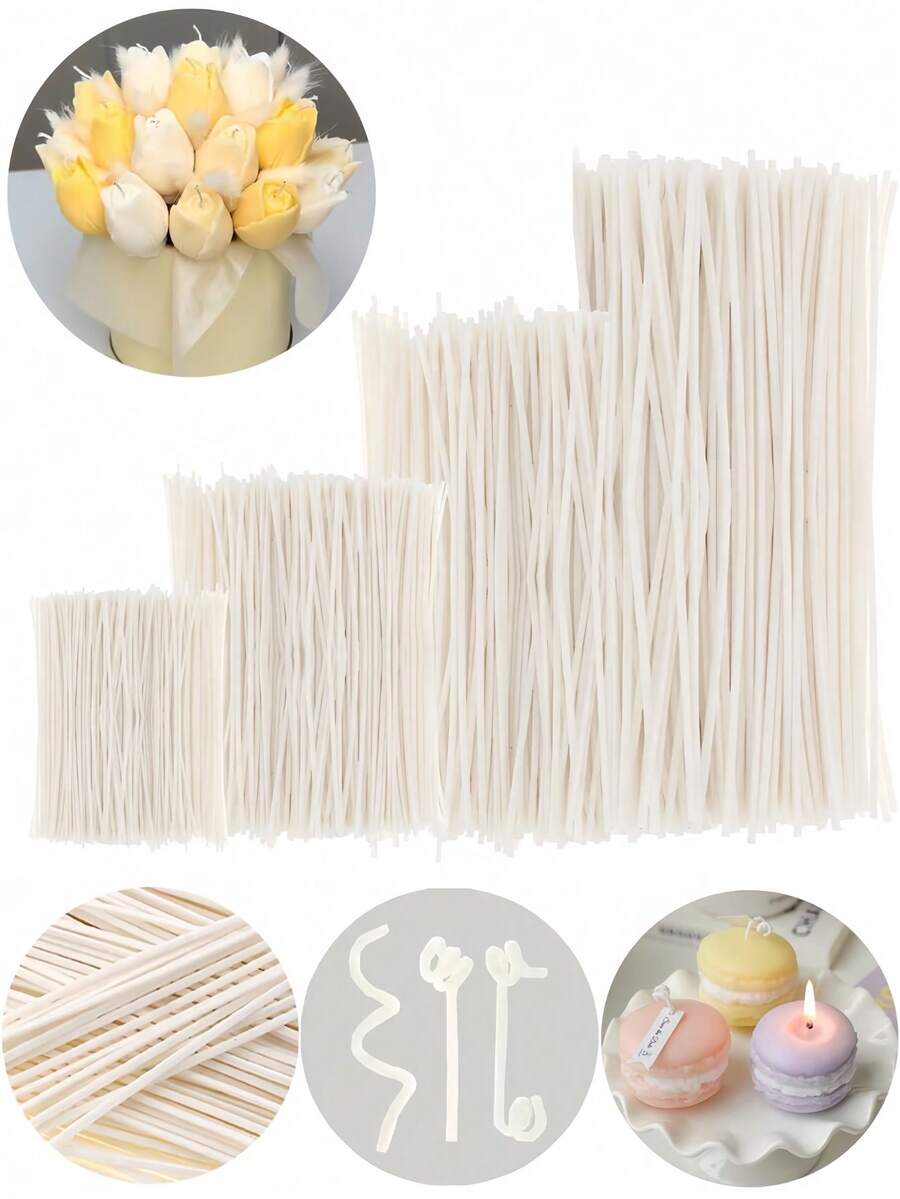 100 Pack DIY Soy Wax Candle Making Kit Natural Soybean Wax Flakes Aromatic Essential Oil Blends Fragrance Oils Wicks Stickers Labels Complete Supplies For Handmade Crafts Home Decoration Gifts Project - White - View 1