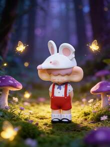 POKOJA LAND Boîte surprise (sans rembourrage en peluche), convient comme cadeau de fête pour les amis, boîte surprise de figurines d'animaux en costume de lucioles de la forêt nocturne - 14 modèles au total (12 réguliers + 2 cachés), jouets de collection en ABS avec accessoires de coiffure et de salopette pour animaux, cadeau réfléchi pour les amis et la famille, décoration unique pour les étagères/bureaux, ensemble de personnages thématiques de la forêt nocturne enchantée pour les collectionneurs de figurines - Tide play blind box - Voir 9