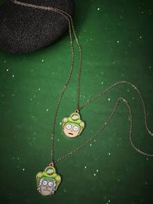 Rick and Morty X SHEIN 1 chiếc dây chuyền mảnh bằng hợp kim kẽm họa tiết hoạt hình thời trang, đơn giản và thanh lịch, thích hợp cho các bữa tiệc, buổi hòa nhạc, lễ hội. - Vàng - Xem 4