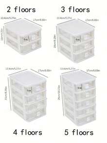 多层抽屉收纳盒，珠宝收纳盒，饰品盒，珠宝展示盒，桌面抽屉收纳盒，可堆叠，防尘抗氧化多功能珠宝盒，可拆卸，大容量，化妆品收纳盒，桌面整理盒，抽屉式化妆品收纳盒 - 彩色 - 查看 7