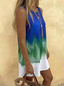 Vaclyn Women's Summer Beach Casual Printed Sleeveless Dress - Multicolor - View 4