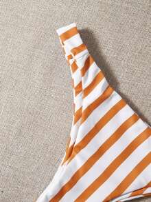 Swim Mod 3pcs Women Beach Vacation Bikini Swimsuit Set - Orange - View 4