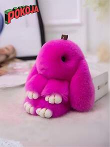 POKOJA LAND - BESTSELLERS 1 Pack Bunny Keychain Soft Fluffy Rabbit Keychain Cute Colorful Rabbit Fur Pom Pom Rings Women Pendant Accessories Cute Birthday Gift For Women/Girls, Premium Faux Fur Keyring - Multicolor - View 20
