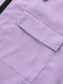 Manfinity EMRG Men's Casual Simple Short Sleeve Shirt, Summer - Mauve Purple - View 7